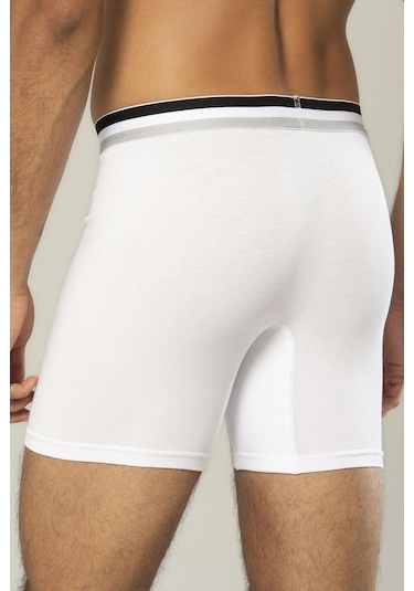 Erdem Beyaz Pamuk Elastan Uzun Boxer 1415 Beyaz