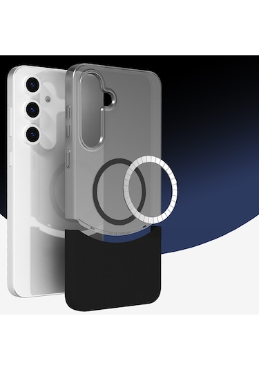 Ariatech Galaxy Uyumlu S24 Fe Kılıf M-safe Şarj Özellikli Mıknatıslı Duble Kapak - Lacivert Lacivert