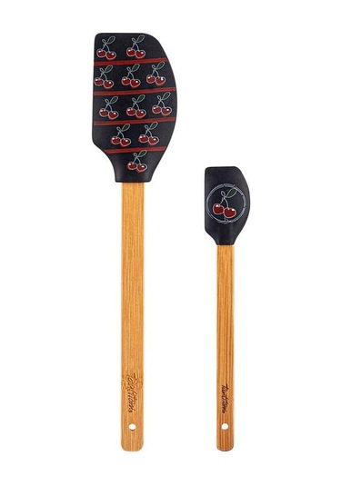 Tantitoni Füme Desenli 2 Li Silikon Spatula Seti Siyah