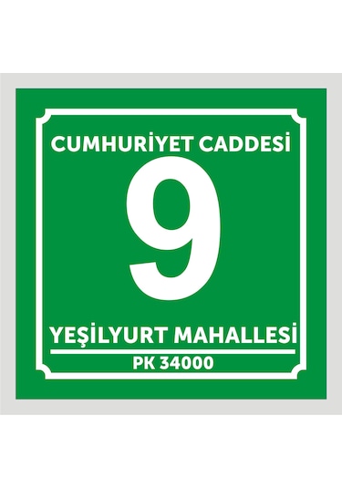 Kapı Ve Daire Numarası 10cmx10cm Aliminyum Metal Levhaya Baskı