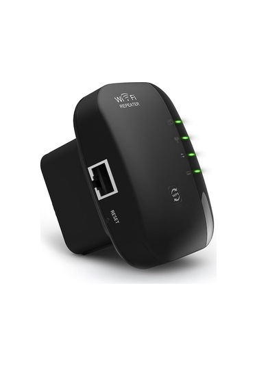 Siyah Wifi Güçlendirici 300mbps - Ev/ofis İçin Kablosuz Sinyal Genişletici, Ap Modu Ve Ethernet Portu, Eu Şarj Adaptörü