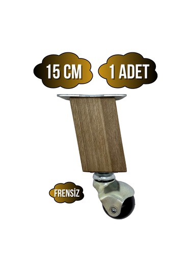 Kale Ahşap Eğimli Top Tekerli Ayak Mobilya Sehpa Tekerli Ayağı 15cm 1 Adet K. Ceviz Ceviz Ağacı Ceviz
