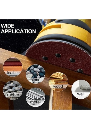 8 Delik 125mm Zımpara Ağaç İşleme Metal Taşlama Diski Aşındırıcı