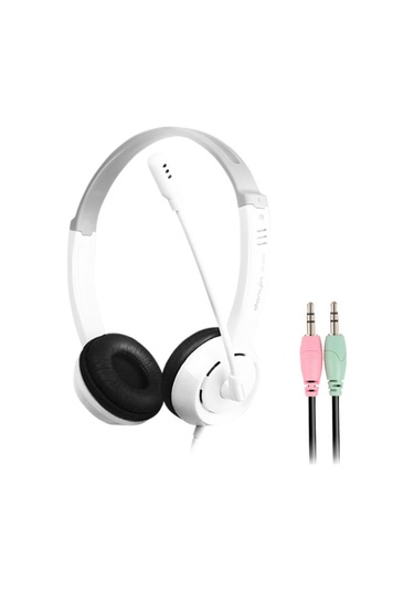Djustable Oyun Kulaklıkları Masaüstü Dizüstü Bilgisayar Çok Yönlü Ses İçin Mikrofon Beyaz Kulaklık Gürültü Koşu Kulaklıkları