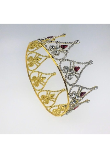 Suntek Gelin Düğün Barok Kraliçe Kristal Su Damlası Taç