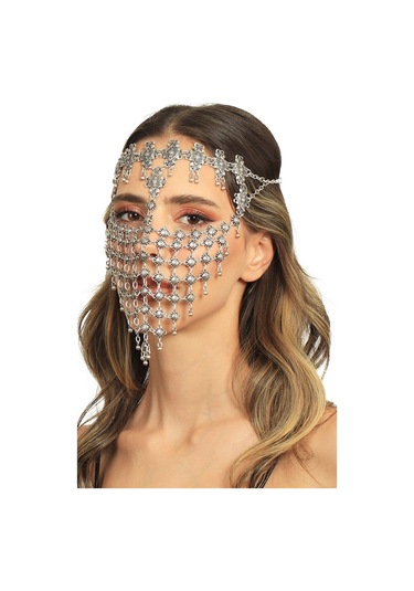 Kadın Antik Gümüş Kaplama Ayarlanabilir El Yapımı Peçe Gümüş