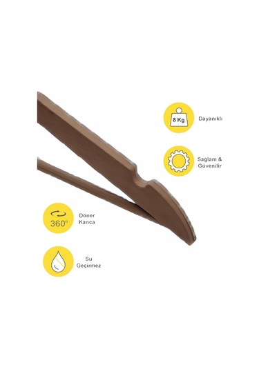 6 Lı Ahşap Görünümlü Askı Kahve 44 Cm Kahve