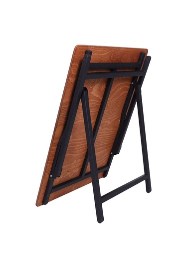 Alin Metal Ahşap Katlanır Kamp Ve Piknik Masası Kahve Ve Gri Kahve Ve Grı Kahverengi - Gri