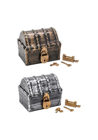 Pazly Sandığı Oyuncak Korsan Homyl Hazine Çocuklar Bronz Antik Cx