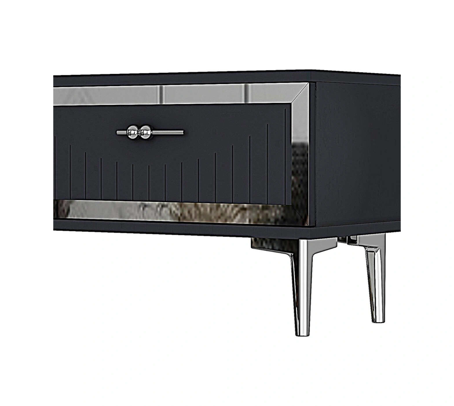 Tsa1204as - Tunatv120 Tv Stand, Tv Sehpası Antrasit-sılver 120cm Antrasit