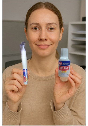 Sıvı Silici Daksil Ve Kalem Daksil 8 Adet Fırçalı Sıvı Düzeltici Daksil Yazı Düzeltici Okul Ofis Büro Fırça Uçlu Daksi