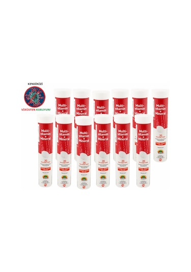 Sunlife Multivitamin Mineral 20 Efervesan Tablet 12 Adet