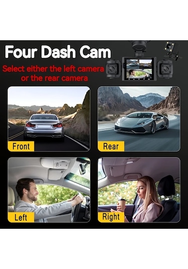 Xuweiwei 360 Derece 4 Kanalli Dash Cam 1080p On Sag Sol Arka 480p 4 Lens Without Card Gece Gorusu Wdr 64gb Opsiyonel 24h Park Modu
