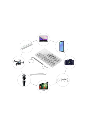 Saklama Kutulu Çeşitli Gözlük Tamir Takımı Seti