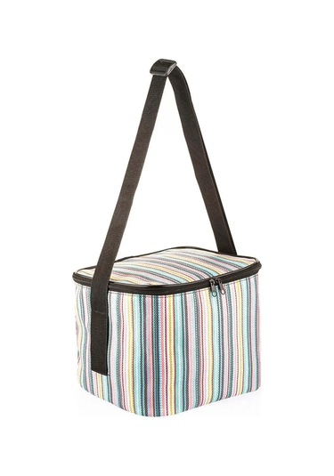 Ns Reliable Kamp Piknik Termal Soğutucu Yalıtımlı Buzluk Termos Çanta 2 Li Set - 960 Çizgi Desenli Çok Renkli