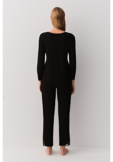 Suwen Dragon Pijama Takımı Sh26231660012 Siyah