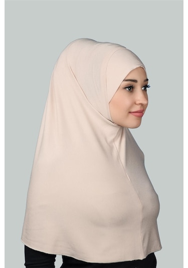 Hazır Türban Pratik Eşarp Tesettür Hijab - Namaz Örtüsü Xl Bej