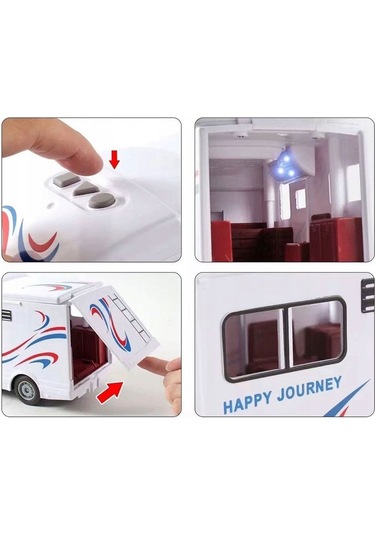 Sürtmeli Sesli Işıklı Oyuncak Karavan Kapıları Açılabilen 29 Cm