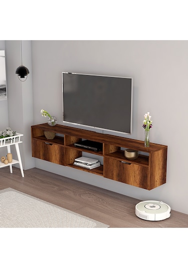 Devran 2 Kapaklı Raflı Duvara Monte Tv Ünitesi - Barok Bej