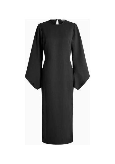 16arlington 16arlıngton Saverico Midi Twill Elbise Siyah