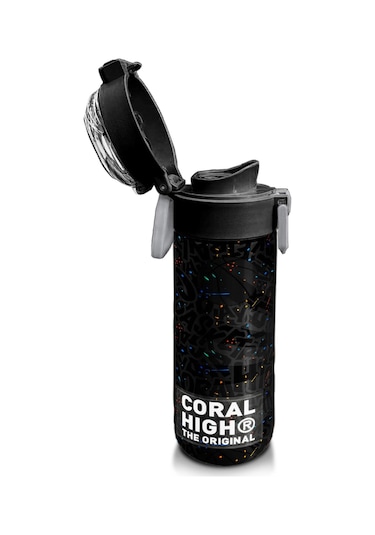 Coral High Kids Gri Basketbol Desenli Pipetli Ve Direkt İçim Çelik Termos 500 Ml 31856 Gri - Krem