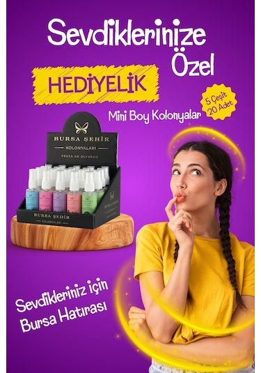 Mini Kolonya Seti, 40'lı Sprey Kolonya, Parfümlü Kolonya, 2'li Set