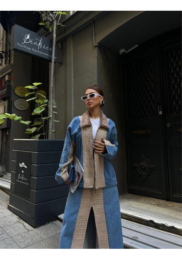 Munn Collection Chanel Garnili Kot Mont - Bej Bej