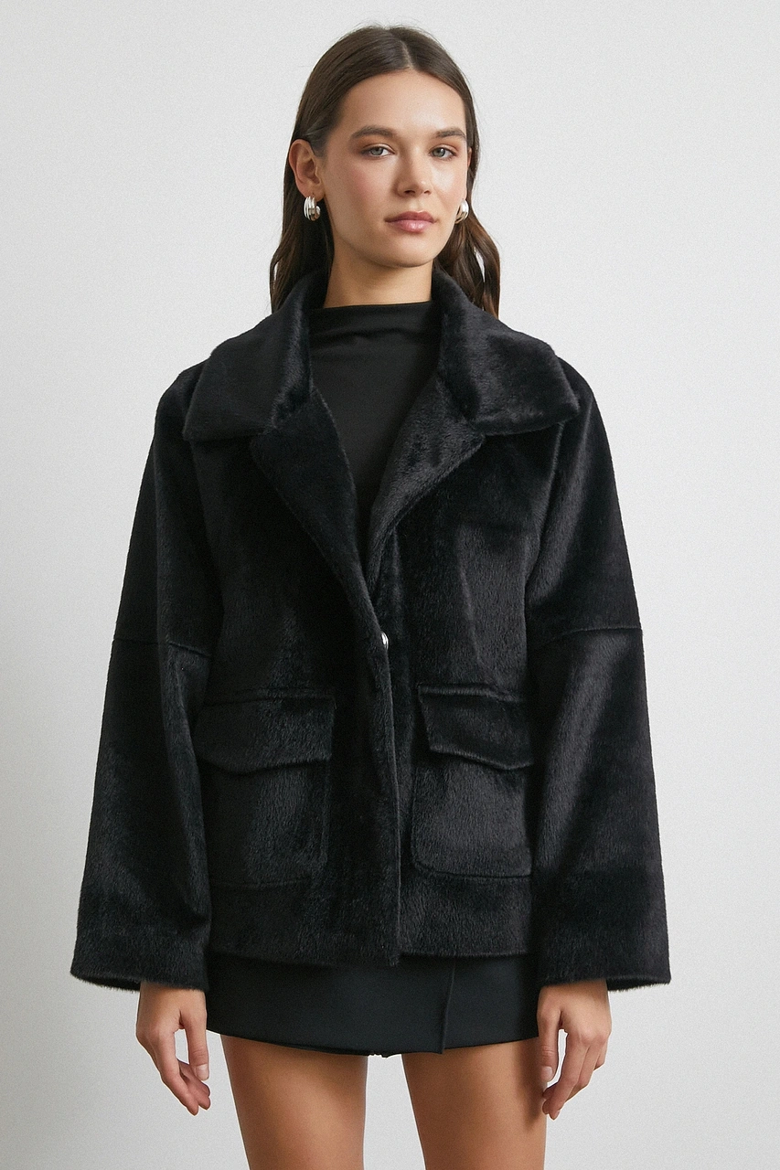 Reglan Tay Flok Mont Siyah Siyah