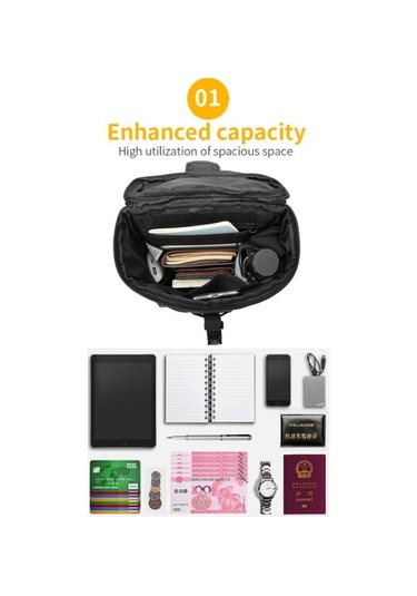 Sones Ozuko 9334 Erkek Dış Mekan Çok Fonksiyonlu Su Geçirmez Messenger Çanta, Harici Usb Şarj Bağlantı Noktalı