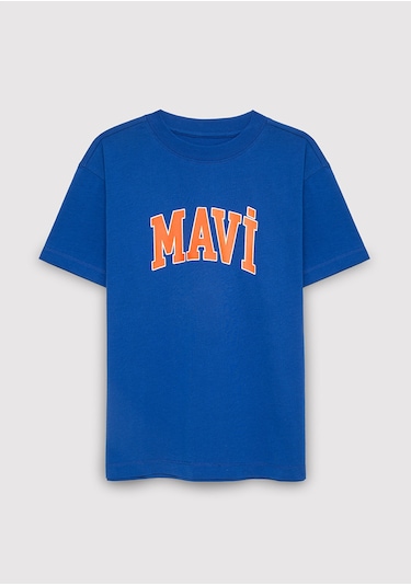 Mavi - Mavi Logo Baskılı Mavi Tişört 6610418-70907