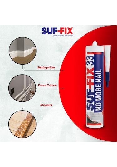 Suf-fix 33 Akrilik Sıvı Çivi 280ml 6 Adet - Ekonomik Paket Montaj Yapıştırıcı Adet-6 Adet