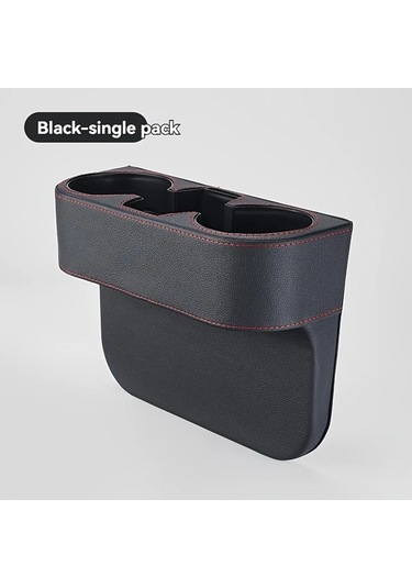 Dashanshop Siyah Araç Kupası Tutucu Düzenleyici - Yapay Deri Çok Bölmeli Su Şişesi Atıştırmalık Saklama