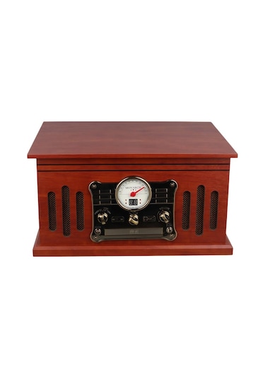 Magicvoice F39 Retro Vintage Çanta Pikap Cd Kaset Radyo Bluetooth Aux Usb Mp3 Çalar