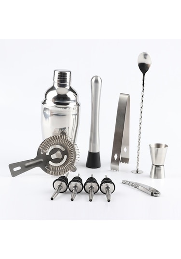 Bez Çantalı 12'si 1 Arada Paslanmaz Çelik Şarap Kokteyli Çalkalayıcı 550ml
