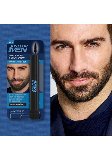 Just For Men 1 Günlük Geçici Sakal Ve Kaş Boyası Koyu Kahverengi/siyah 9ml