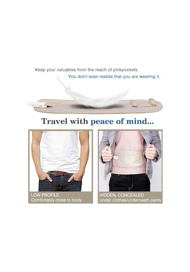 Bel Çantası Görünmez Seyahat Bel Paketleri Pasaport Para Kemer Çantası Gizli Güvenlik Cüzdan Hediye Seyahat Çantası Göğüs Paketi Para Bel Çantası Siyah