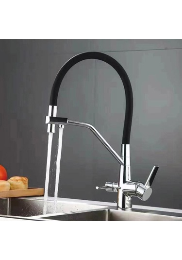 Boheme Fleko Krom Esnek Borulu Arıtmalı 3girişli Evye Bataryası Inox