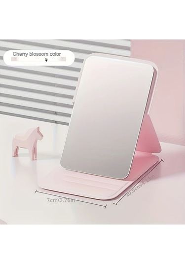 Willowhaven Katlı Taşınabilir Pembe Aynalı Makyaj Aynası Ayaklı Kompakt Pembe