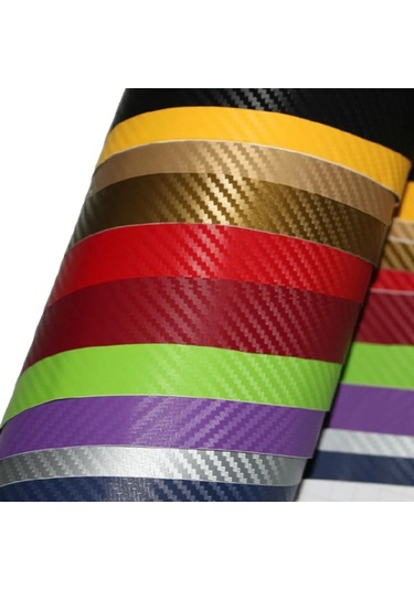 Koyu Kırmızı-127x20cm-152/127cm Renkli 3d Karbon Fiber Vinil Araç Örtüsü Sac Rulo Film Araba Sticker Araba  Araba Styl