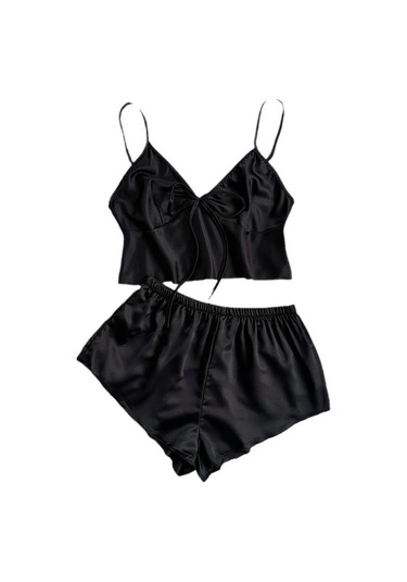 Buz İpek Atlet Pijama Kadın Moda İki Parça Ev Giyim İnce Ev Askılı Şort Takımı Kırmızı