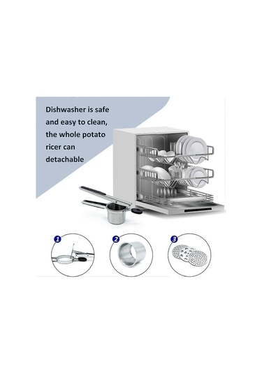 Patates Ezici, Patates Püresi İçin Ezici, 3 Değiştirilebilir Diskli Paslanmaz Çelik Patates Ezici Ezici Mutfak Aleti Pürüzsüz Kremalı Püre Tencere Yaratır