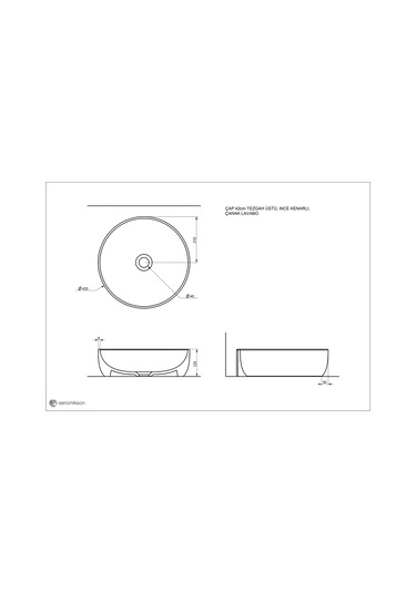 Seramiksan Sole Tezgah Üstü Lavabo 42 CM