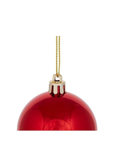 Yılbaşı Süsü 10 Adet 6 Cm Top Süs Kırmızı