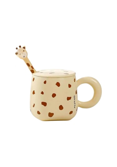 Zürafa Temalı Seramik Kupa 1966 Açık Sarı