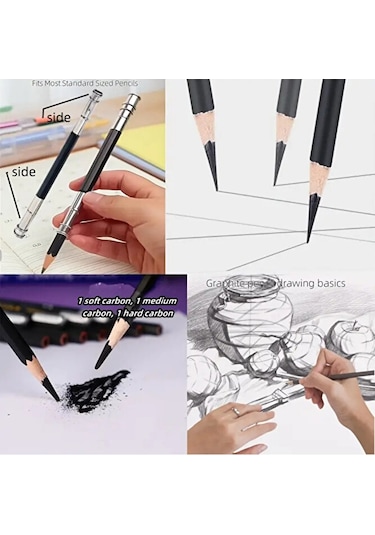 Kara Kalem Çizim Seti, Eskiz Kalem Seti, Dereceli Kalem Set, Tonlama-rulo Kalemlikli-31parça