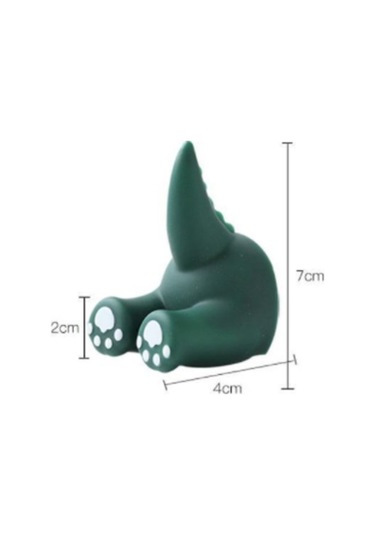 Pazly-komik Diş Fırçası Tutucu - Karikatür Hayvan Tasarım, Yapışkanlı, Diş Macunu İçin Yeşil