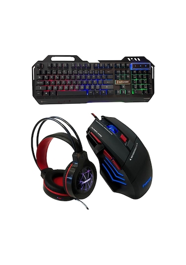 Snrelk Sencrom Rgb Gaming Klavye Mouse Kulaklık Full Oyuncu Set Diğer