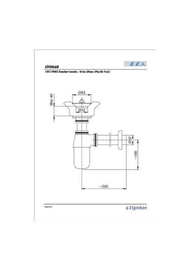 Eca  Plastik Taslı Lavabo/Eviye Mutfak Sifonu 102119003 Krom
