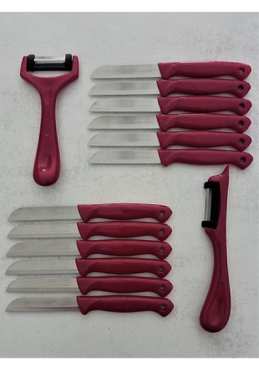 Solingen 12'li Meyve-sebze-doğrama Bıçağı Ve 2'li Soyacak 14'lü Set Pembe