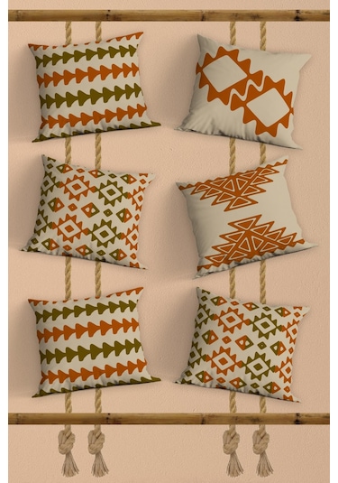 Belle Benoit Baskılı Dekoratif 6'lı Koltuk Kırlent Kılıfı Desen5